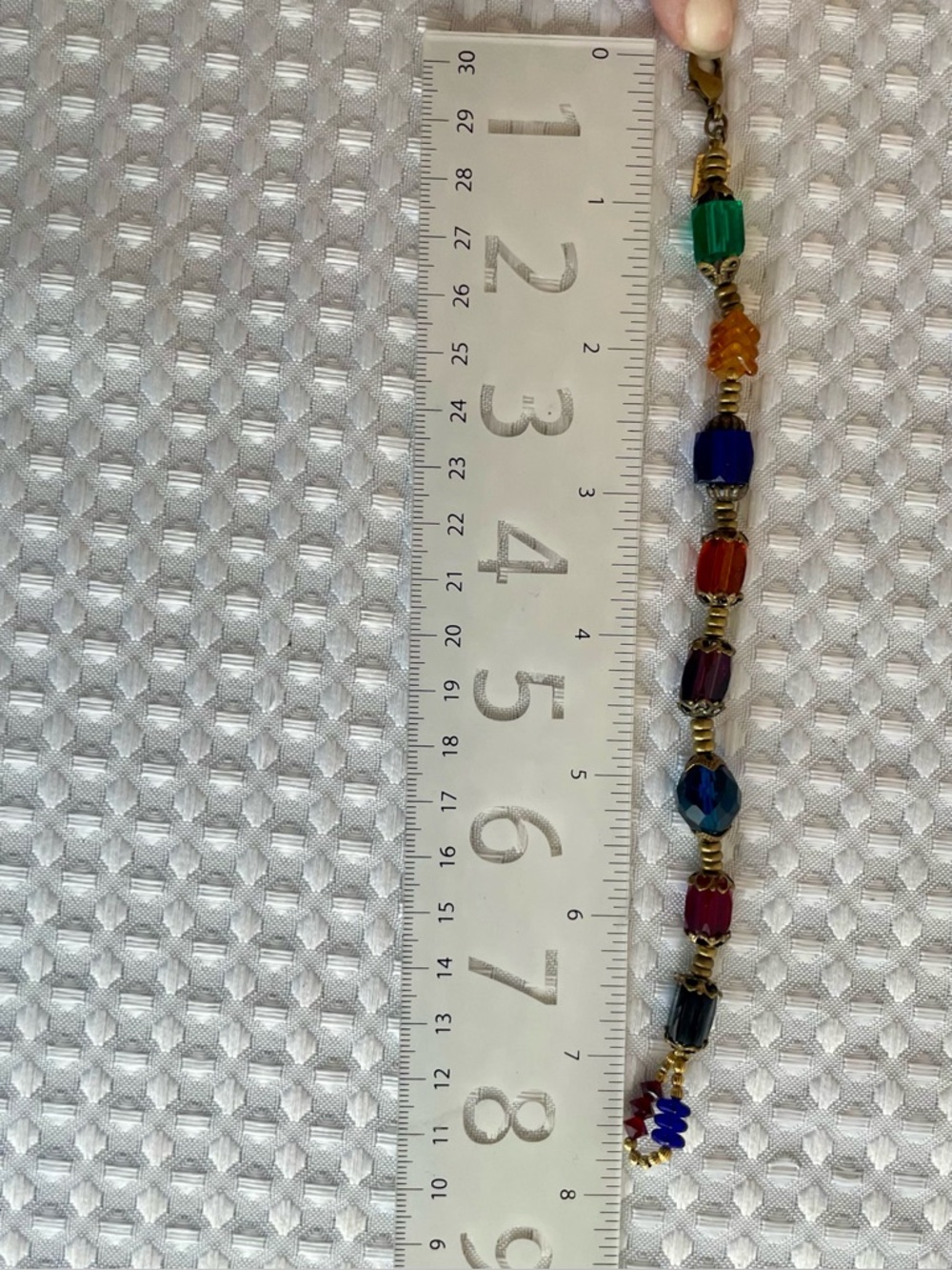 DESERT HEART Artisan Vintage Bohemian Rainbow Crystal Bead Bracelet USA #776 - Picture 6 of 6